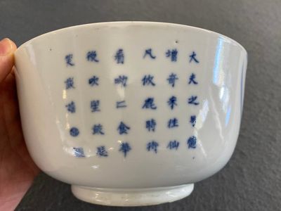 A Chinese blue and white 'Bleu de Hue' bowl with deer for the Vietnamese market, Nhuroc Tham Tran Tang mark 若深珍藏, 19th C. — 照片 4