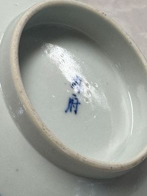 A Chinese blue and white 'Bleu de Hue' bowl with eighteen luohan — photo 16
