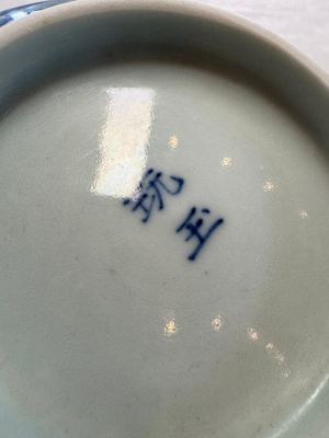 A Chinese blue and white 'Bleu de Hue' bowl with mandarin ducks in a lotus pond and a poem, Ngoan Ngoc 玩玉 mark, 19th C. — 照片 10