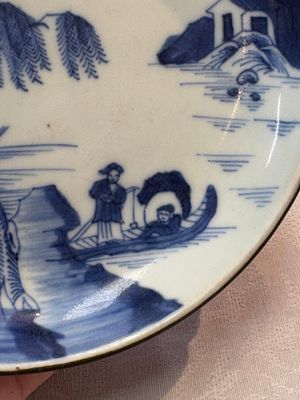 A Chinese blue and white 'Bleu de Hue' plate for the Vietnamese market, chơi ngọc 玩玉 mark, 19th C. — foto 3