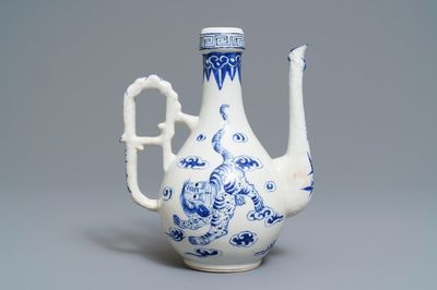 A Chinese blue and white 'Bleu de Hue' Vietnamese market jug, 19th C.