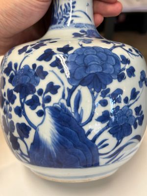 A Chinese blue and white bottle-shaped huqqa base with floral design for the Islamic market, Kangxi — 照片 9