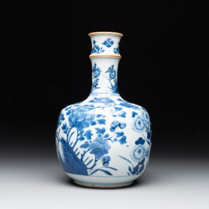A Chinese blue and white bottle-shaped huqqa base with floral design for the Islamic market, Kangxi — 照片 5