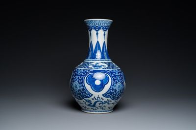 A Chinese blue and white bottle vase, 19th C.