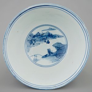 A Chinese blue and white bowl with a continuous landscape design, Ming Dynasty — 照片 5