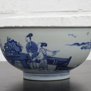 A Chinese blue and white bowl with a rabbit, Kangxi — photo 11