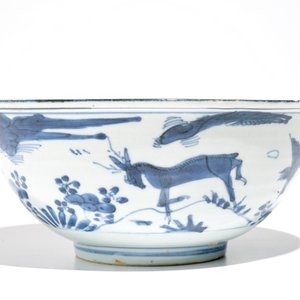 A Chinese blue and white bowl with deer, Wanli — 照片 4