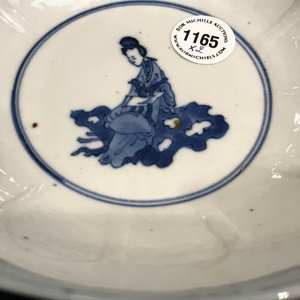 A Chinese blue and white bowl with figures, Kangxi, and a klapmuts crane bowl, probably Wanli — 照片 27