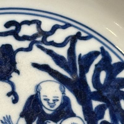 A Chinese blue and white 'Boys at Play 嬰戲圖' plate — photo 9
