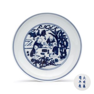 A Chinese blue and white 'Boys at Play 嬰戲圖' plate — photo 1