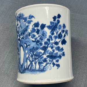 A Chinese blue and white brush pot, Chenghua mark, Kangxi — 照片 19