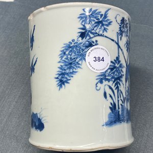 A Chinese blue and white brush pot, Chenghua mark, Kangxi — 照片 22