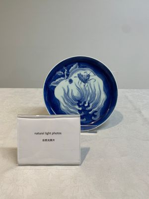 A Chinese blue and white 'Buddha's hand' plate, 18/19th C. — foto 1