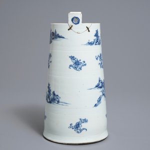 A Chinese blue and white butter churn with landscape design, Qianlong — photo 4