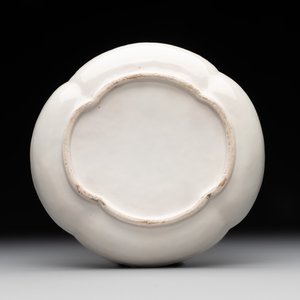 A Chinese blue and white 'butterfly' cup and saucer with applied floral design, Qianlong — foto 3