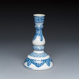 A Chinese blue and white candlestick — photo 1