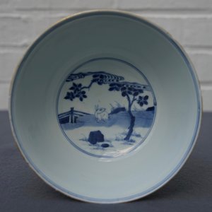 A Chinese blue and white 'Cao sisters' bowl, Chenghua mark, Kangxi — photo 10