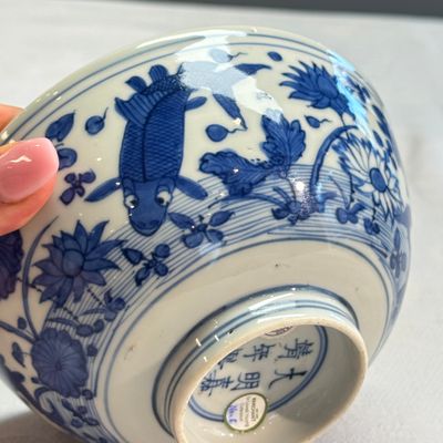 A Chinese blue and white 'Carp' bowl — foto 12
