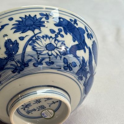 A Chinese blue and white 'Carp' bowl — foto 15