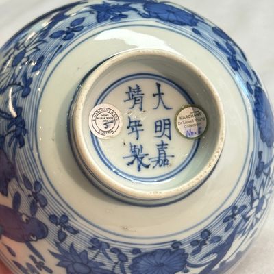 A Chinese blue and white 'Carp' bowl — foto 16