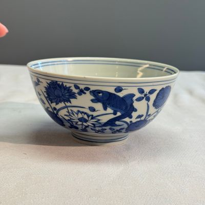 A Chinese blue and white 'Carp' bowl — foto 2