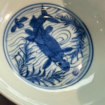 A Chinese blue and white 'Carp' bowl — foto 10