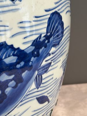 A Chinese blue and white 'carp' fishbowl, Kangxi — photo 12