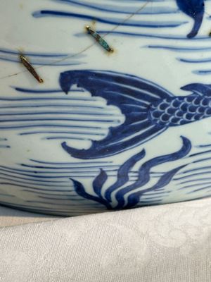 A Chinese blue and white 'carp' fishbowl, Kangxi — photo 23