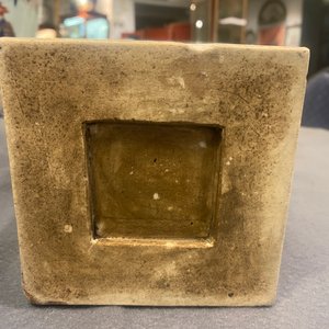 A Chinese blue and white, celadon and copper-red tapering square vase with landscape panels, Kangxi — photo 60