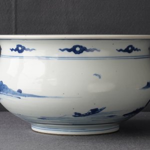 A Chinese blue and white censer with figures in a landscape, Kangxi — photo 10