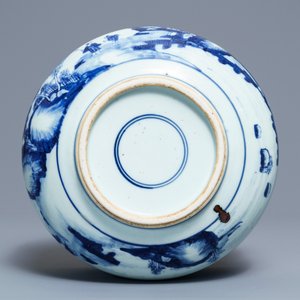 A Chinese blue and white censer with figures in a landscape, Kangxi — 照片 6