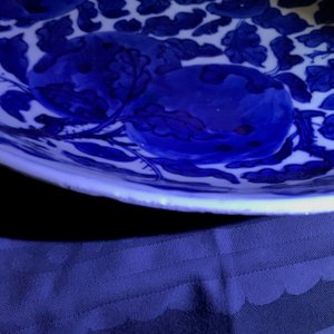 A Chinese blue and white charger with sanduo fruits among foliage, Kangxi — photo 5