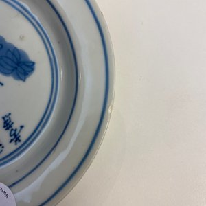 A Chinese blue and white 'chrysanthemum' dish with a poem, Tianqi mark and of the period — photo 5