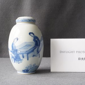 A Chinese blue and white covered tea caddy, Kangxi — 照片 7