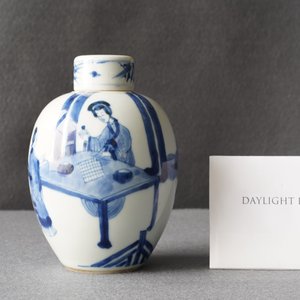A Chinese blue and white covered tea caddy, Kangxi — 照片 7