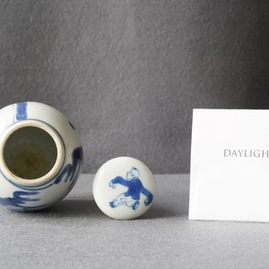 A Chinese blue and white covered tea caddy, Kangxi — 照片 9