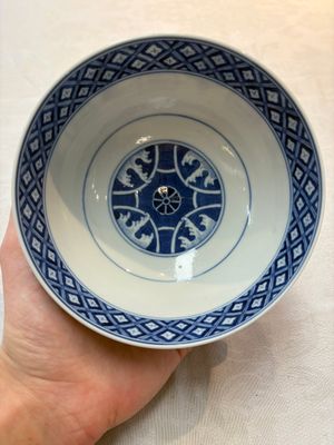 A Chinese blue and white 'cranes and trigrams' bowl, Guangxu mark and of the period — photo 5