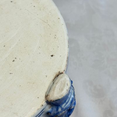 A Chinese blue and white 'Cranes' cylindrical tripod censer — 照片 17