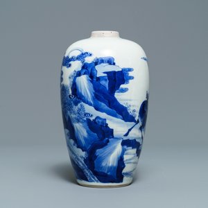 A Chinese blue and white 'deer and crane' vase, Kangxi — 照片 5
