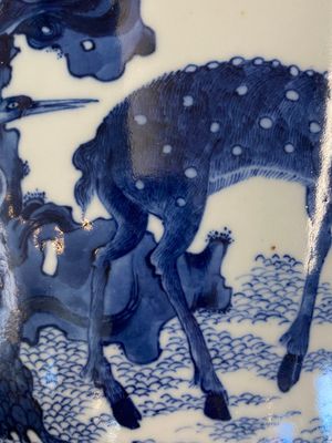 A Chinese blue and white 'deer and crane' vase, Tao Cheng Tang 陶成堂 mark, 18/19th C. — photo 13