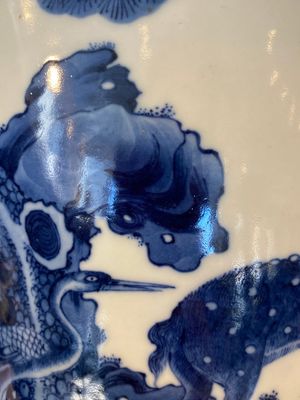 A Chinese blue and white 'deer and crane' vase, Tao Cheng Tang 陶成堂 mark, 18/19th C. — photo 17