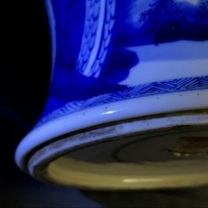 A Chinese blue and white 'deer and crane' yenyen vase, Kangxi — 照片 29
