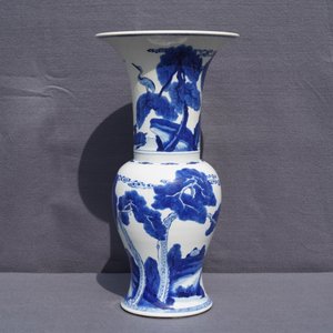 A Chinese blue and white 'deer and crane' yenyen vase, Kangxi — 照片 10