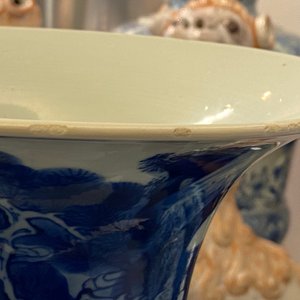 A Chinese blue and white 'deer and crane' yenyen vase, Kangxi — 照片 14