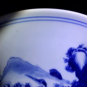 A Chinese blue and white 'deer and crane' yenyen vase, Kangxi — photo 12