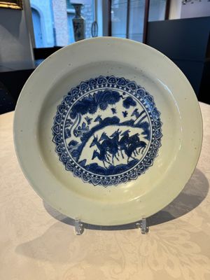 A Chinese blue and white 'deer' dish, Jiajing — foto 1