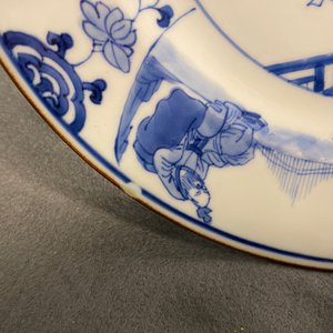 A Chinese blue and white dish and a plate, Kangxi/Yongzheng — 照片 5