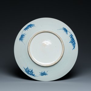 A Chinese blue and white dish and ten plates, 19th C. — 照片 3