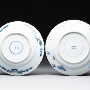A Chinese blue and white dish and ten plates, Wanli/Kangxi — foto 11