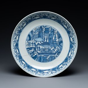 A Chinese blue and white dish, Jiajing — 照片 1
